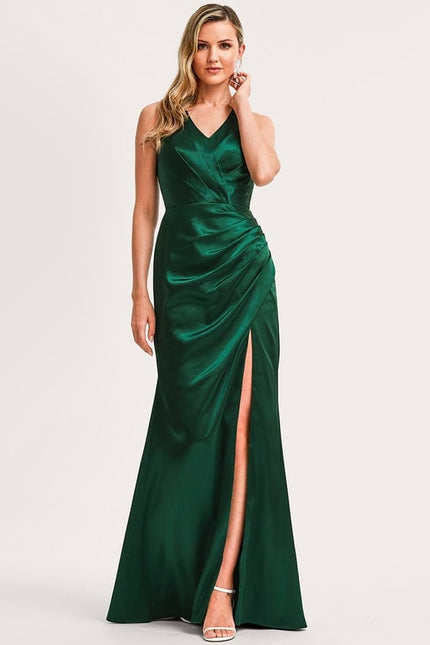 Robe de Soirée Dorée Fluide - gallery 1