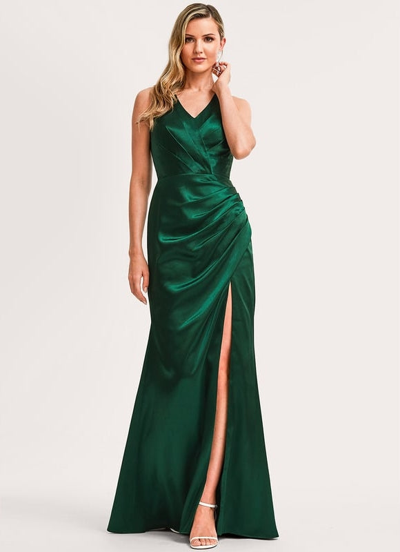 Robe de Soirée Dorée Fluide - gallery 1