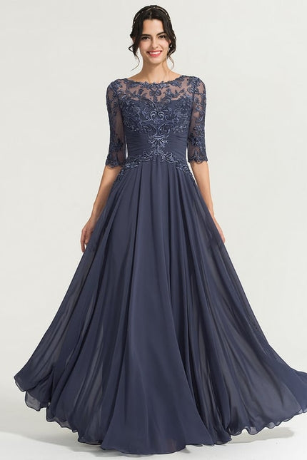 Robe de Soirée Élégance Marine Aérienne