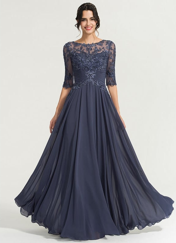 Robe de Soirée Élégance Marine Aérienne