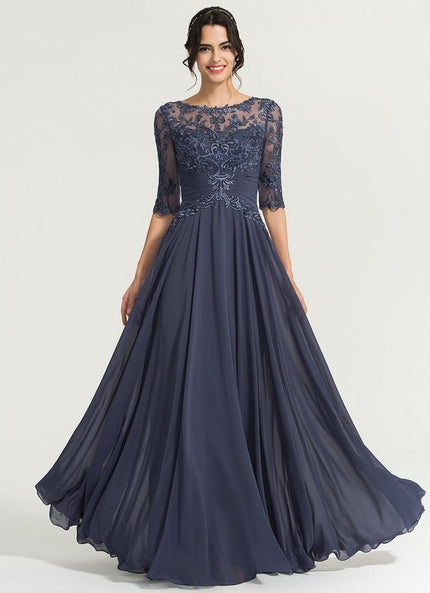 Robe de Soirée Élégance Marine Aérienne