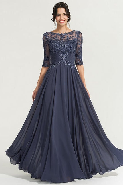 Robe de Soirée Nuit Étoilée Marine
