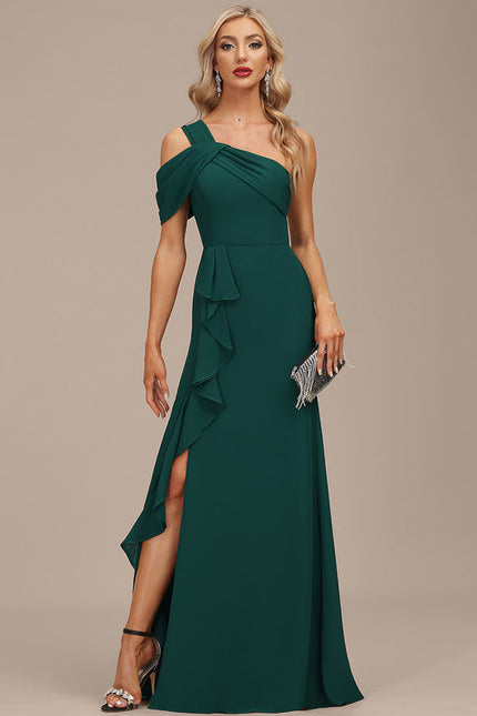 Robe de Soirée Satin Noir Élancé