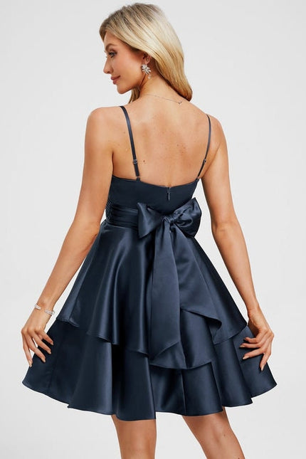 Robe de Soirée Satin À Volants - gallery 5