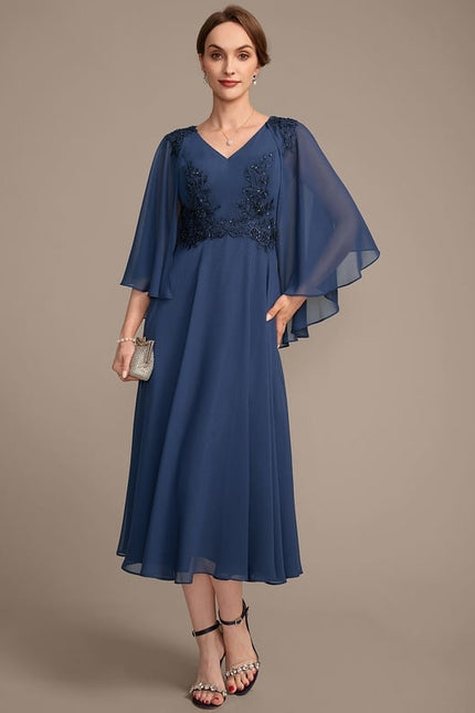 Robe de Soirée Élégance Marine Chiffon