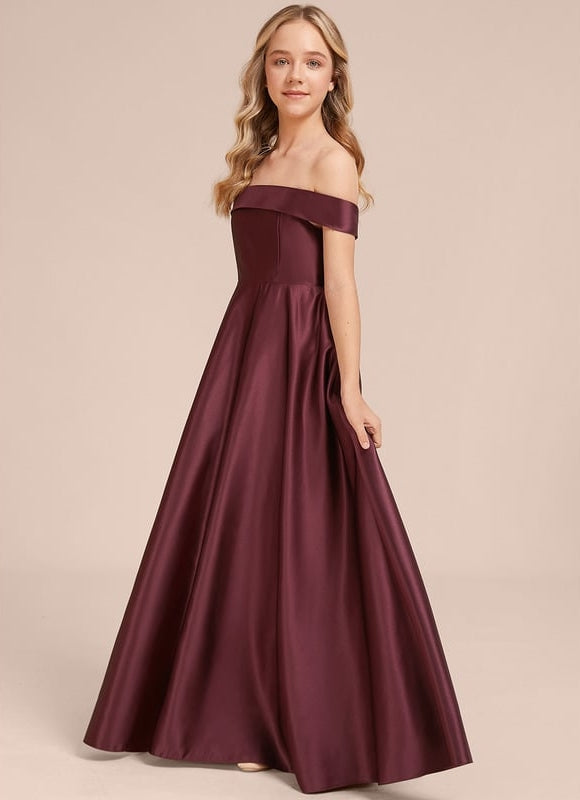 Robe de Soirée Satin Bordeaux - gallery 4
