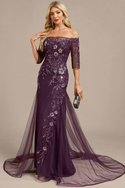 Robe de Soirée Violette Élégante - gallery 3