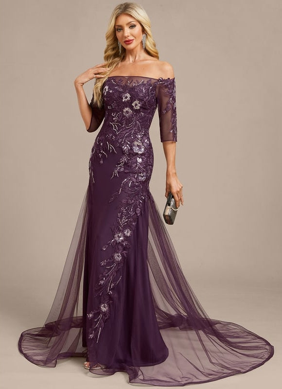 Robe de Soirée Violette Élégante - gallery 3
