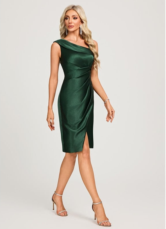 Robe de Soirée Drapée Émeraude - gallery 4