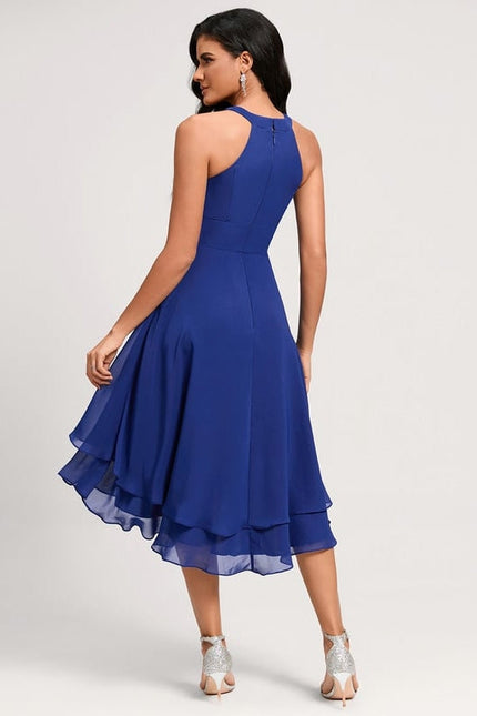 Robe de Soirée Bleu Ondulant Chic - gallery 4