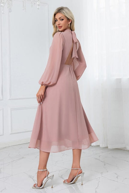 Robe de Soirée Midi Rose Poudré - gallery 4