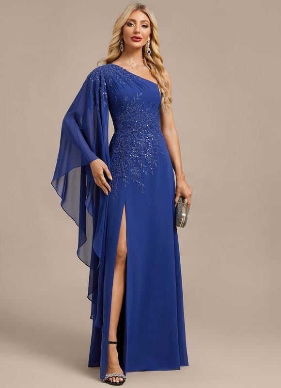 Robe de Soirée Asymétrique Cobalt - gallery 2