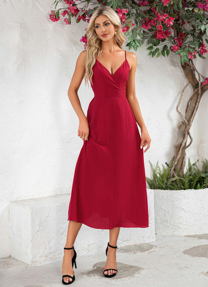 Robe de Soirée Bordeaux Évasée