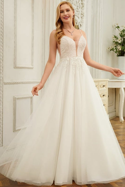 Robe De Soirée Avec Tulle Travaillé - gallery 2