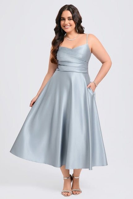 Robe de Soirée Satinée Céleste - gallery 7