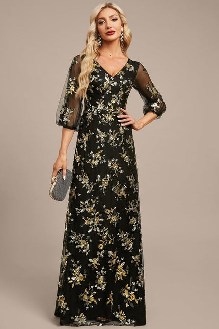 Robe de Soirée Fleurie Éclatante - gallery 3