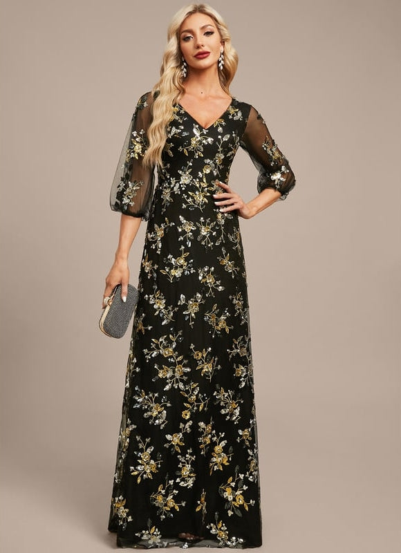 Robe de Soirée Fleurie Éclatante - gallery 3