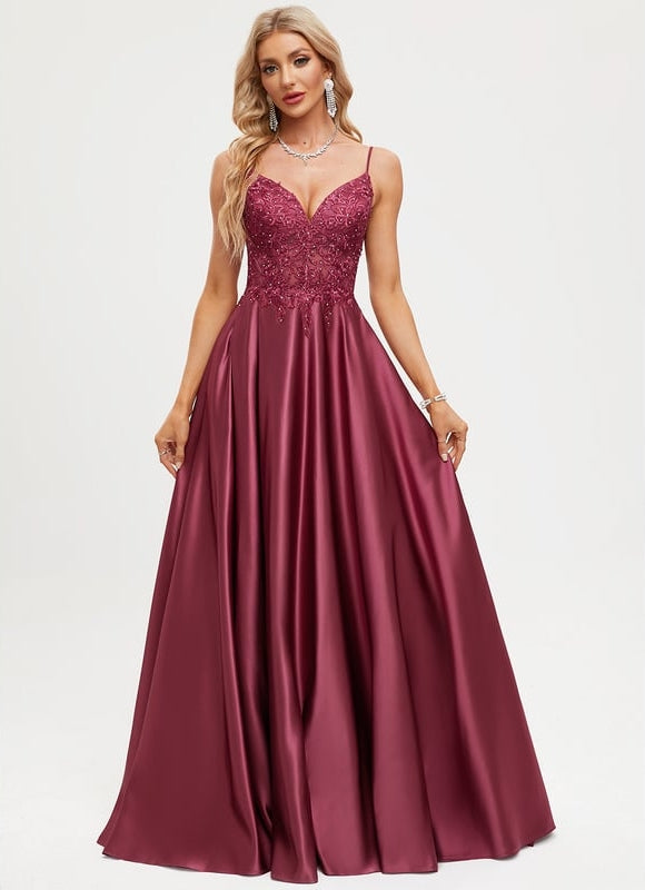 Robe de Soirée Satinée Éblouissante