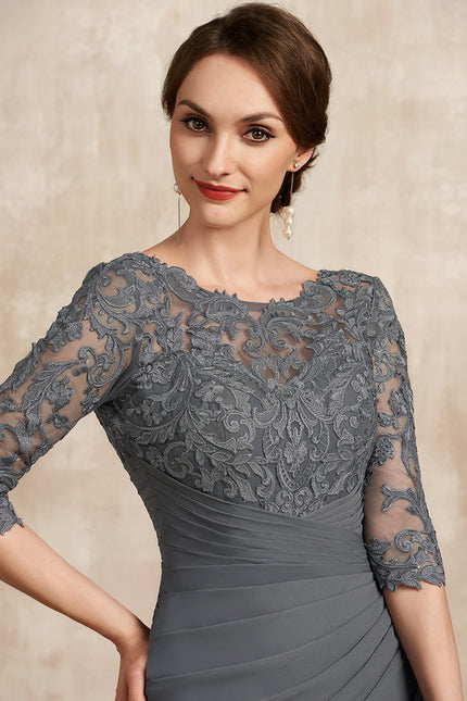 Robe de Soirée Gris Élégance Satiné - gallery 1