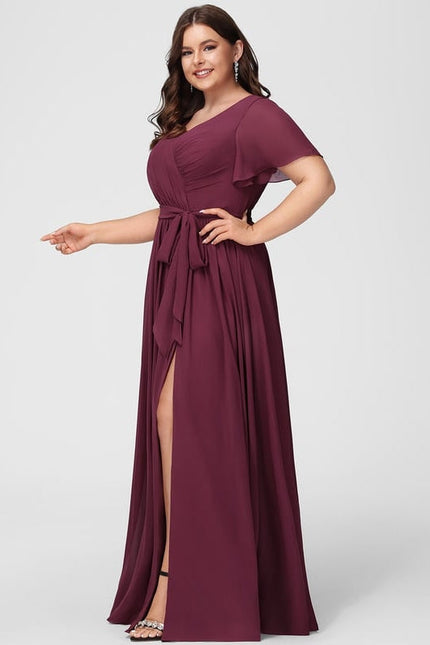Robe de Soirée Mousseline Beige - gallery 9