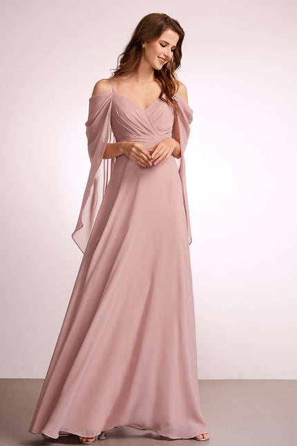Robe de Soirée Mousseline Beige