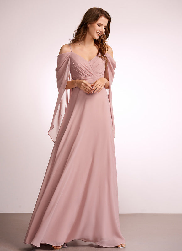 Robe de Soirée Mousseline Beige