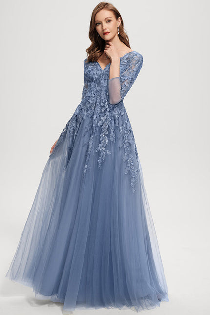 Robe de Soirée Tulle Grise - gallery 2