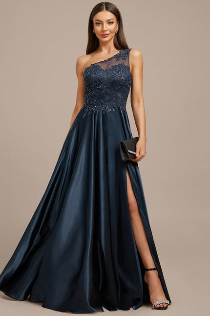 Robe De Soirée Dentelle Asymétrique