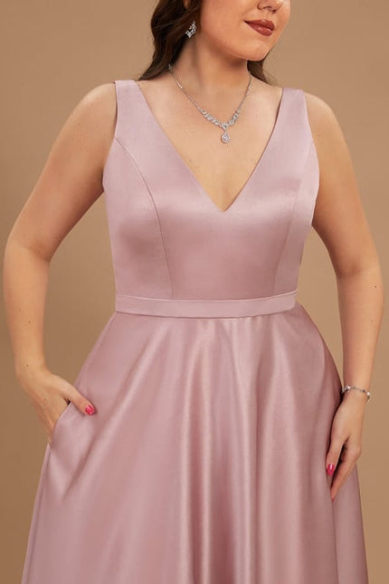 Robe de Soirée Satin Mauve Élégant - gallery 6