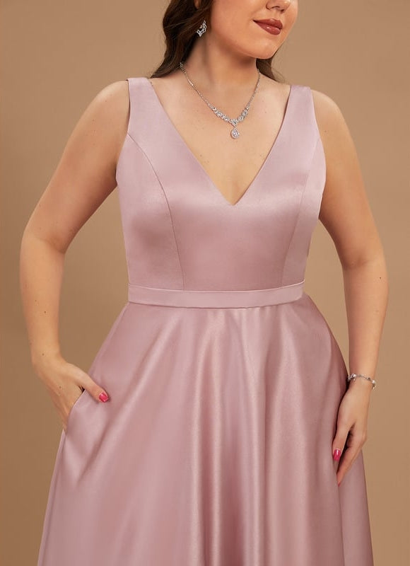 Robe de Soirée Satin Mauve Élégant - gallery 6