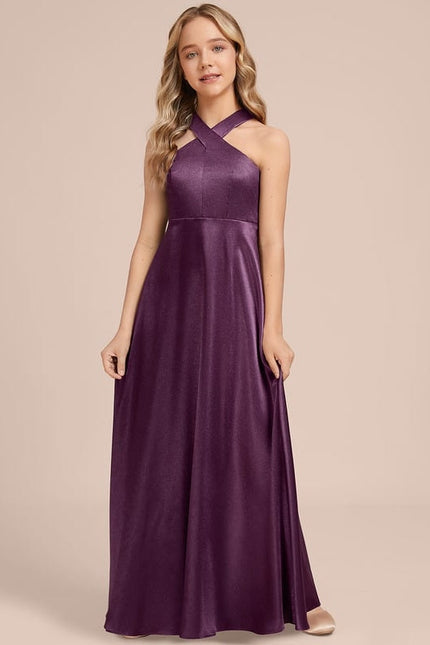 Robe de Soirée Violet Satiné Chic - gallery 5