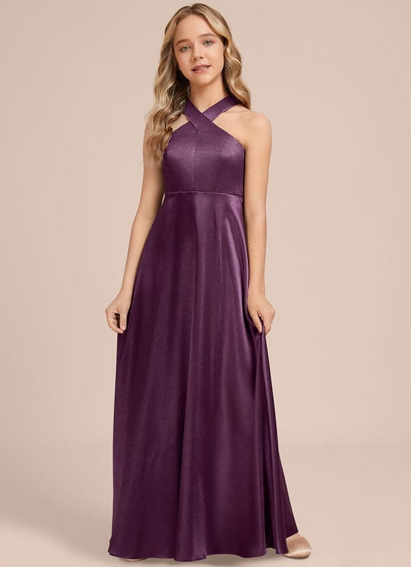 Robe de Soirée Violet Satiné Chic - gallery 5
