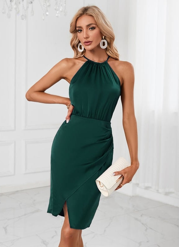 Robe de Soirée Satin Prunelle - gallery 6