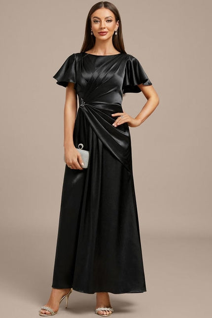 Robe de Soirée Satin Noir Chic - gallery 3