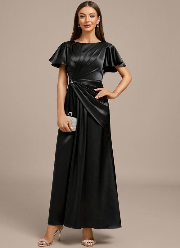 Robe de Soirée Satin Noir Chic - gallery 3