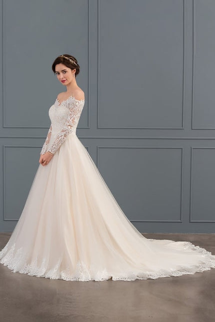 Robe de Soirée Longue Blanche Princesse Dentelle - gallery 6