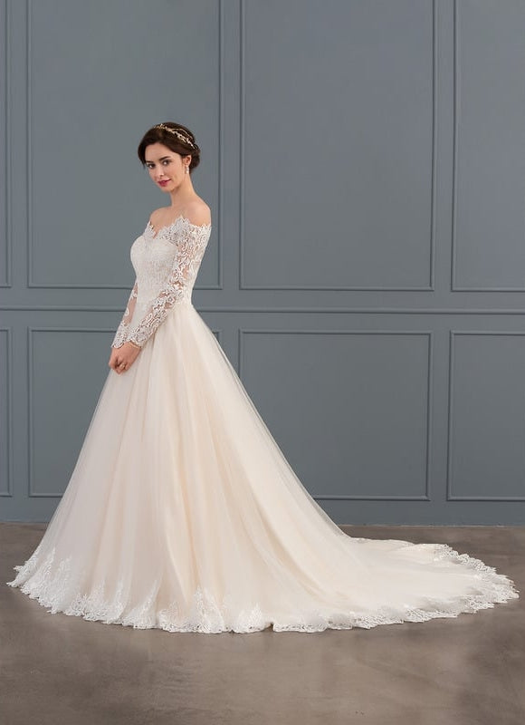 Robe de Soirée Longue Blanche Princesse Dentelle - gallery 6