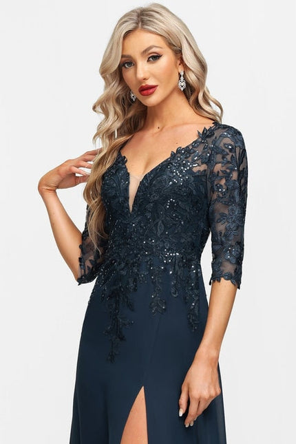 Robe de Soirée Velours Ébène - gallery 1