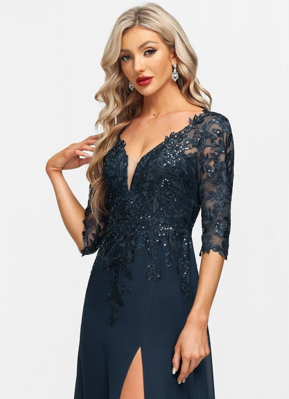Robe de Soirée Velours Ébène - gallery 1