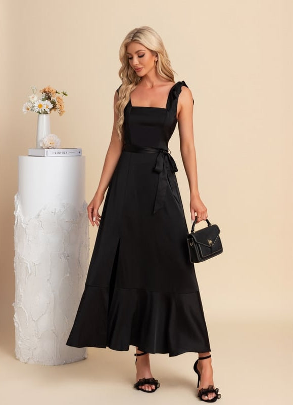 Robe de Soirée Satin Sombre Chic - gallery 3