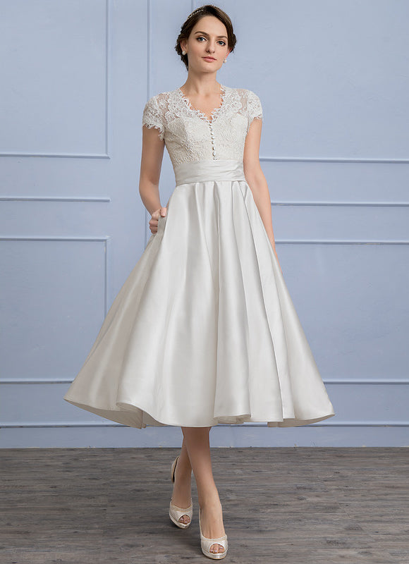 Robe de Soirée Longue Blanche En Satin Et Dentelle