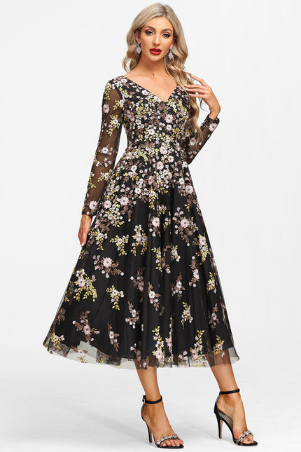 Robe de Soirée Florale Nocturne - gallery 4