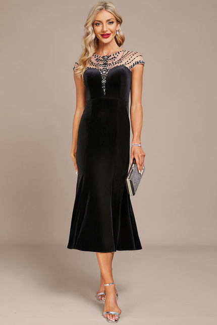 Robe de Soirée Velours Éclat Noir - gallery 3