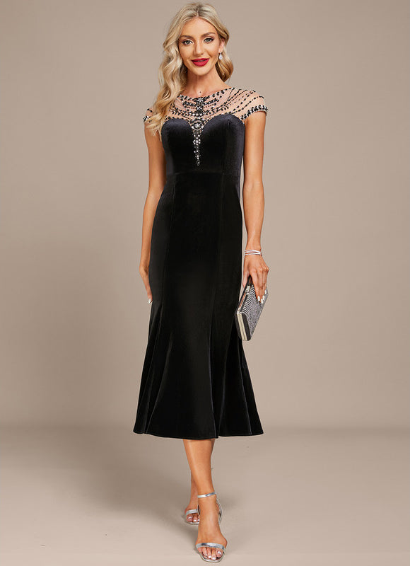 Robe de Soirée Velours Éclat Noir - gallery 3