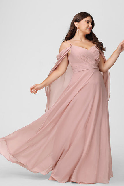 Robe de Soirée Mousseline Beige - gallery 8