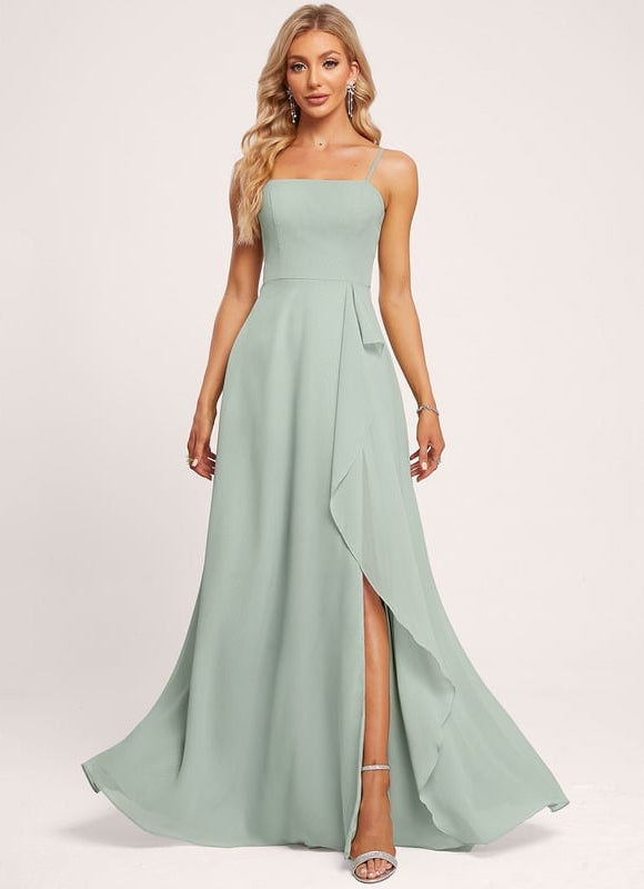 Robe de Soirée Fluide Vert Deau