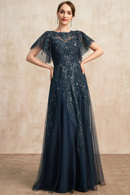 Robe de Soirée Marine Étoilée