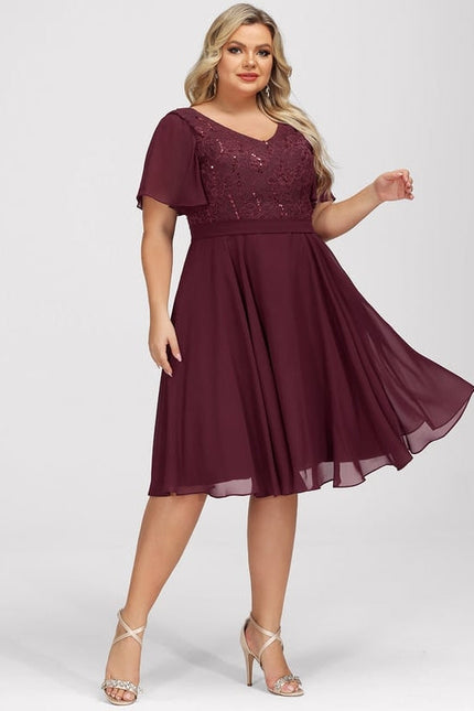 Robe de Soirée Velours Bourgogne Chic - gallery 9