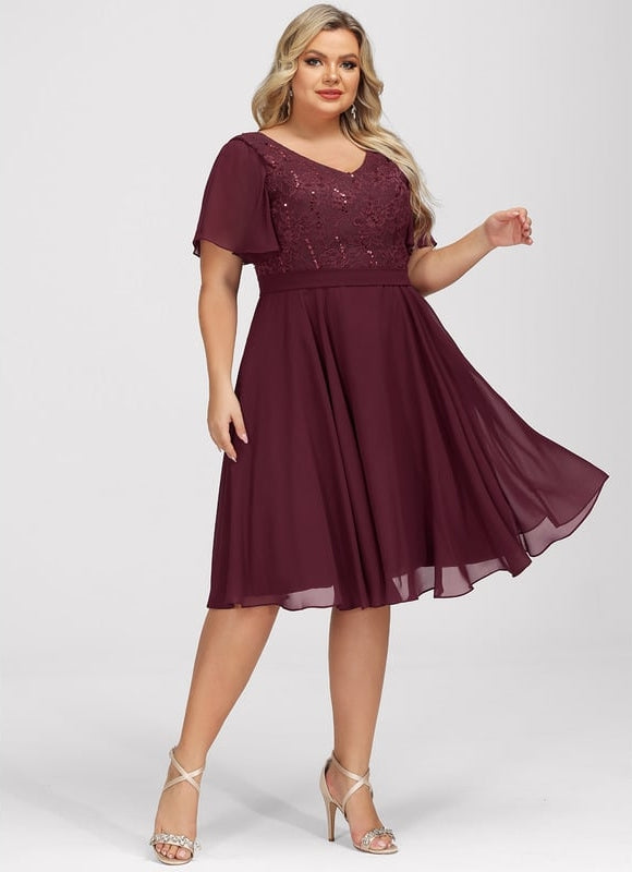Robe de Soirée Velours Bourgogne Chic - gallery 9