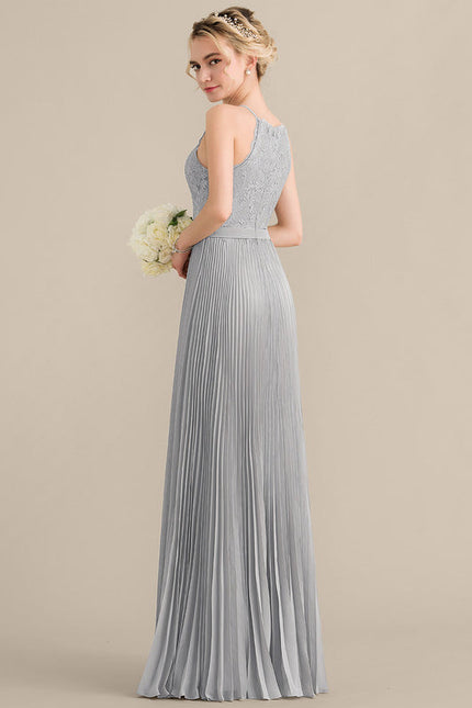 Robe de Soirée Gris Éthéré Plissé - gallery 4